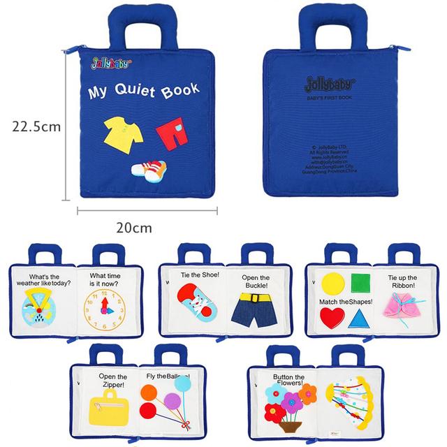 Montessori Toys for Kids Baby Cloth books Learning Education 3D Quiet Fabric Activity Story Book For Toddlers Enlightenment Gift