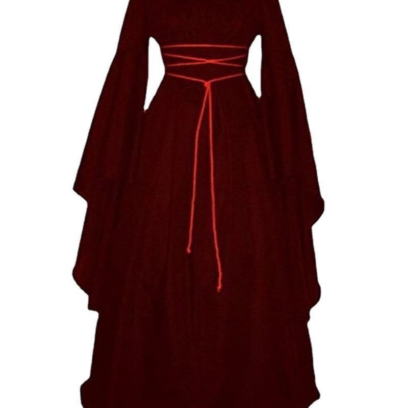 Dámské párty šaty s dlouhým rukávem, kulatým výstřihem a nepravidelným páskem, halloweenský kostým