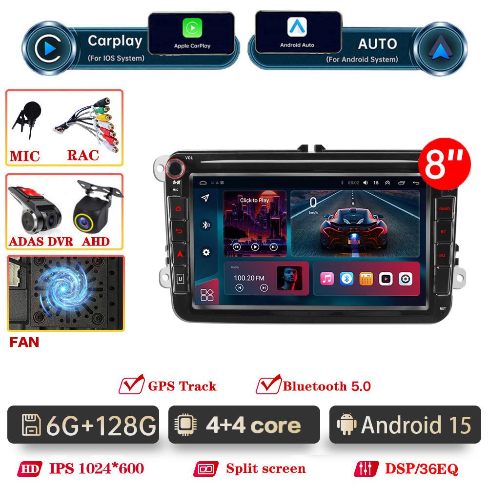 For VW Skoda Golf 5 6 Touran Passat B6 B7 Polo Car Radio Carplay GPS Multimedia Video Player DSP AHD DVR 2din stereo NO DVD