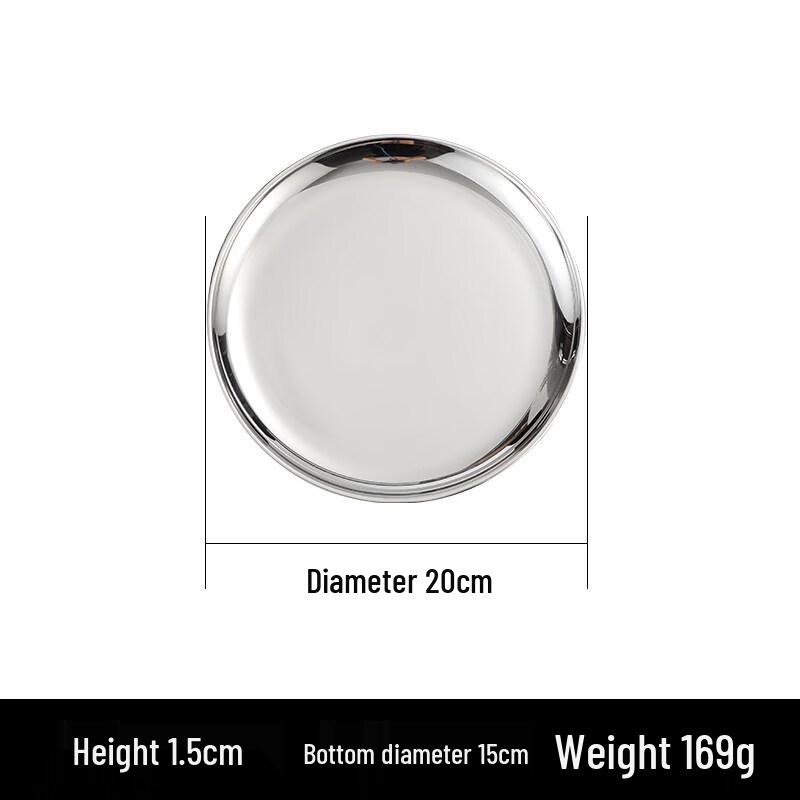 Commercial Korean Style Stainless Steel Round Plate