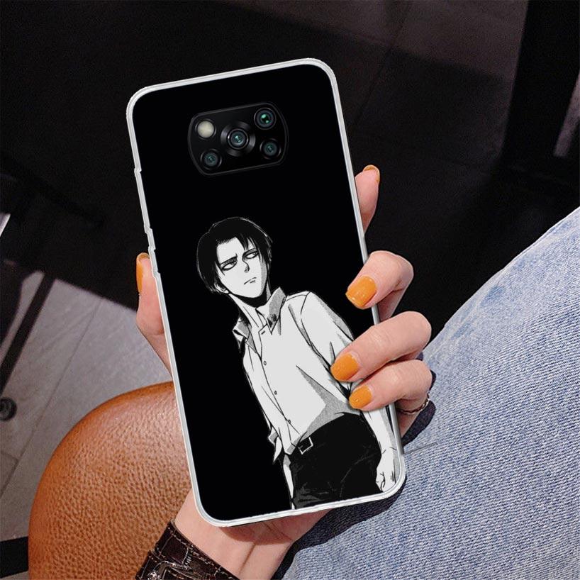 Attack Levi Phone Case For Xiaomi Poco X7 X6 X5 Pro F7 Ultra Redmi 15C 15 13C 13 12C 12 10 10A 10C 9 9A 9C 9T Cover Poco X7 X6 X