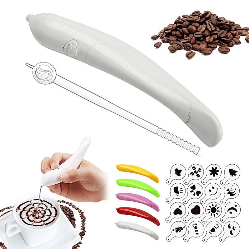 Latte Art Pen Battery Powered Sugar Painting Pen Spicy Pencil Lightweight Carving Pencil Decorating Tool for Home Restaurants