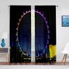 Giant Vertical Revolving Ferris Wheel Tulle Curtains Living Room Bedroom Decor Chiffon Sheer Voile Kitchen Window Curtain Drapes