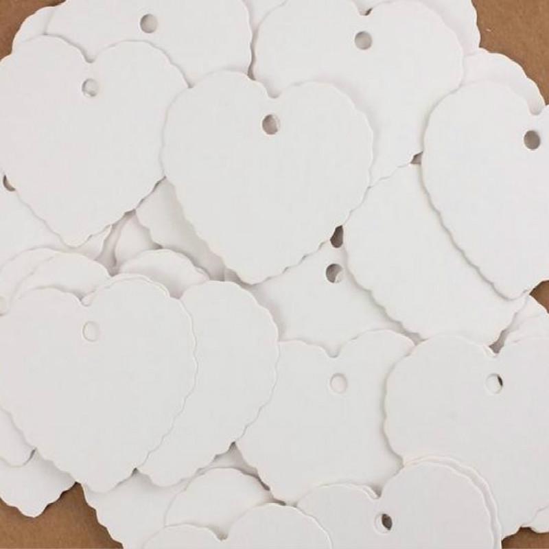 50pcs Valentine's Day Card Label Blank Suitcase Labels Heart Greeting Cards Kraft Paper Wedding