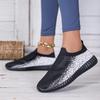 Light Elastic Walking Shoes for Women Knitted Mesh Flats Ladies Slip-ons Soft Sole Loafers Jogging Casual Sports Shoes Mother Shoes