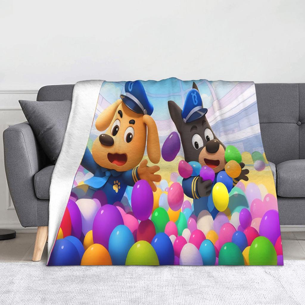 Coperta Sheriffo Cane Labrador Pile Cartone Animato Calda Plaid per Biancheria da Letto Divano Tappeto da Letto