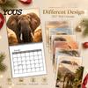 Wildlife Elephant Theme Planner Calendar 2027, 12-Month Wall with Spiral Binding, Thick Paper Monthly Schedule for Home Office, Gift Animal