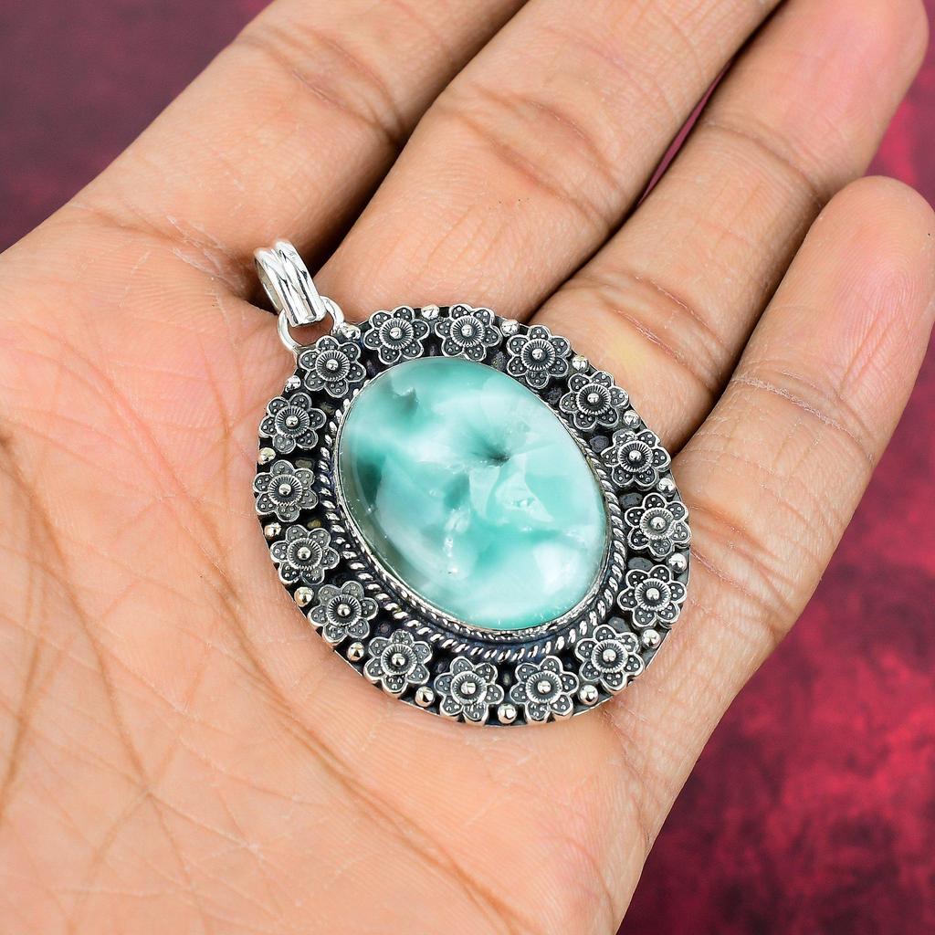 Hemimorphit Anhänger, 925 Sterling Silber Schmuck, Edelstein Schmuck Anhänger, Handgemachter Hochzeitsgeschenk Schmuck