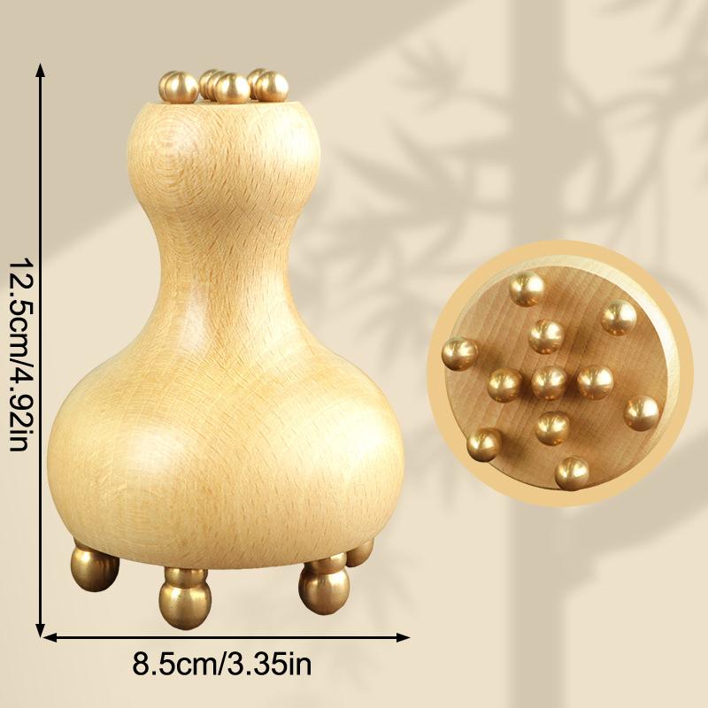 Handheld Brass And Wood Therapy Tools Mushroom Lymphatic Drainage Massager Trigger Point Massage Tool For Deep Tissue Body Shape