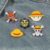 ONE PIECE Series Brooch Japanese Animation Hot Blood Nautical King Luffy Ace Metal Badge Backpack Clothes Accessories