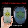 APP Display Full Color Bluetooth Luminous Mask Halloween Party Dance Bar LED Face Changing Prop