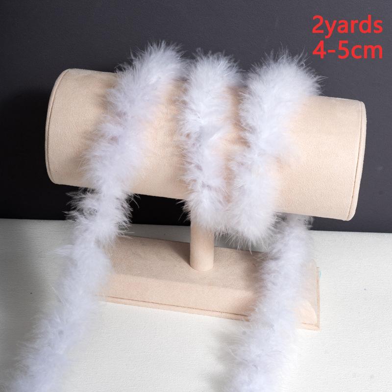 2Yard Feather Boas Turkey 1.82Meter For Crafts On Tape Ribbon Clothes Dress Hats Long Diameter 4-5cm White Black Royal Blue Trim