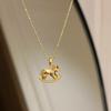Collier Pendentif Poney Exquis Tendance Pour Femme Girly Polyvalent Chaîne Clavicule Nouveauté Accessoires Bijoux Cadeau Année du Cheval