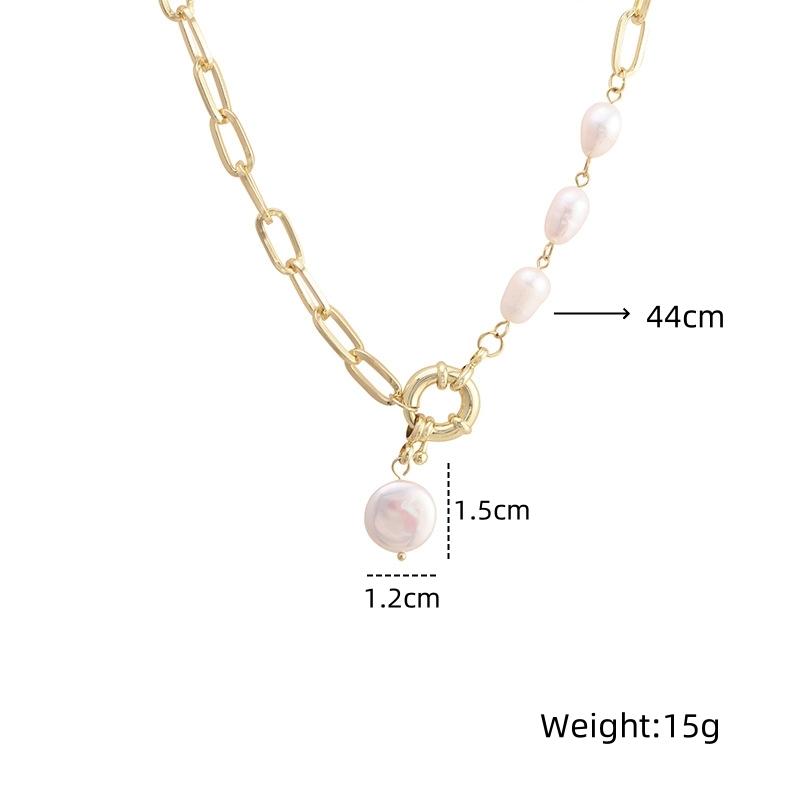 1pcs Necklace Hip Hop Style Faux Imitation-pearl Pendant Handmade Curved Needle Sewable Fashion Jewelry