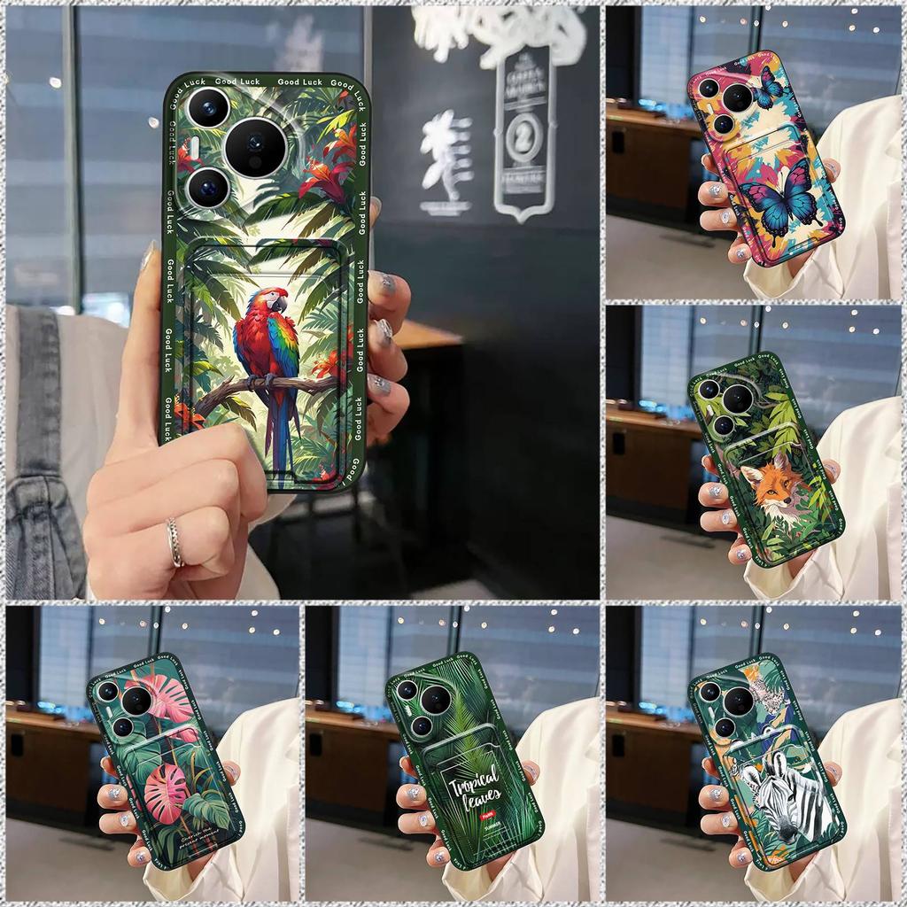 Waterproof Silicone Phone Case For Huawei P70 Pro/Pura 70 Pro+ Fashion Design Full Wrap Soft Case Card Slot Durable Cute