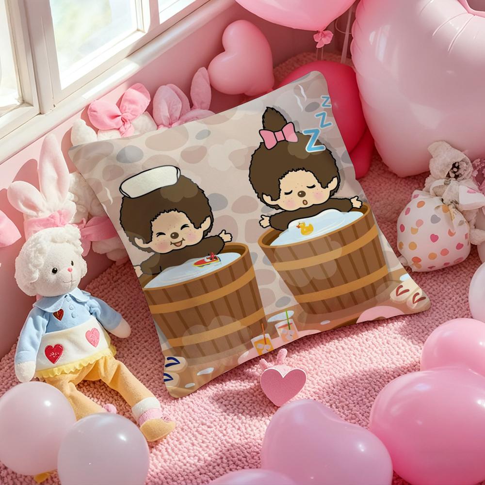 M-MonchhIChisS Cartoon Cushion Cover Pattern Printed Pillowcase for Living Room Sofa Cushion Cover & Bedroom Decor