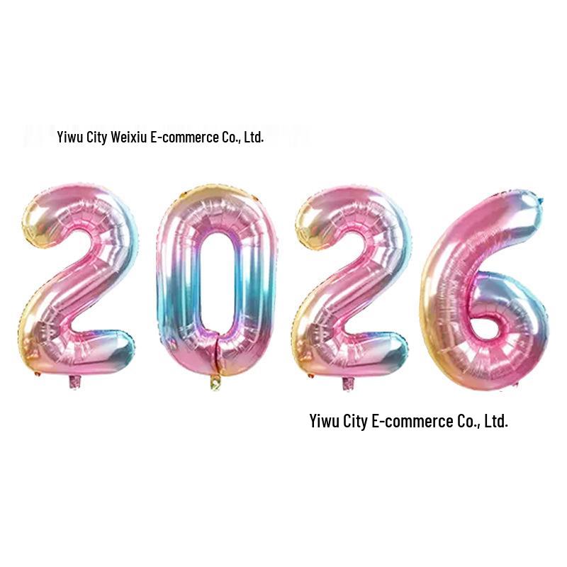 2026 Happy New Year Foil Balloons - 32/16 inch Party Decor