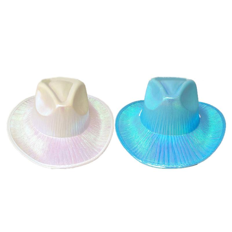 Funny Party Hats Cowboy Hat for Women Cowgirl Hat Cowgirl Costume Hat Space Cowboy Holographic Rave Hat
