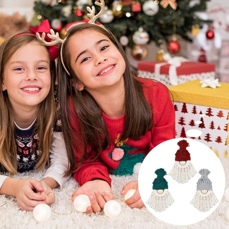 Weihnachtsmann DIY-Kits mit Anleitung, DIY Makramee Weihnachtsdekorationen