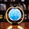 Lâmpada da Lua de Levitação Magnética com Rotação de 360 Graus, Alto-falante Bluetooth, Subwoofer Sem Fio, 7 Cores, Caixa de Som Flutuante Suspensa