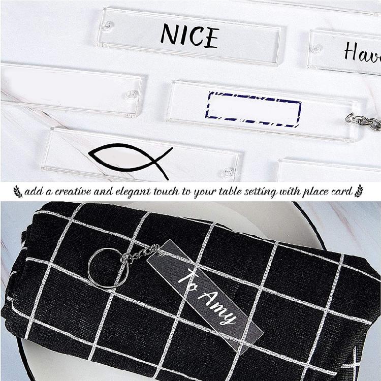 Customized Hanging Tags Clear Keychains Heat Transfer Car for Key Bag Pendant Ac