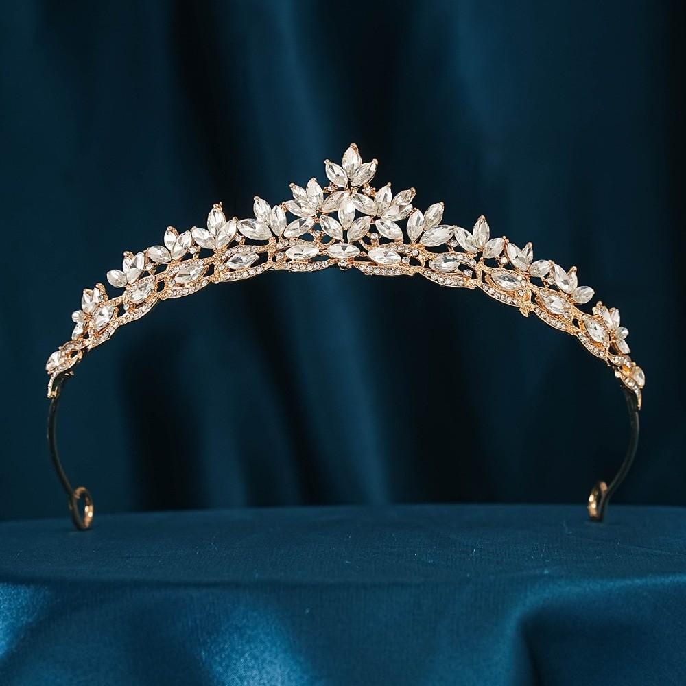 Alloy Queen Princess Crown Rhinestone Bridal Headwear Vintage Birthday Wedding Crown  Dress Party