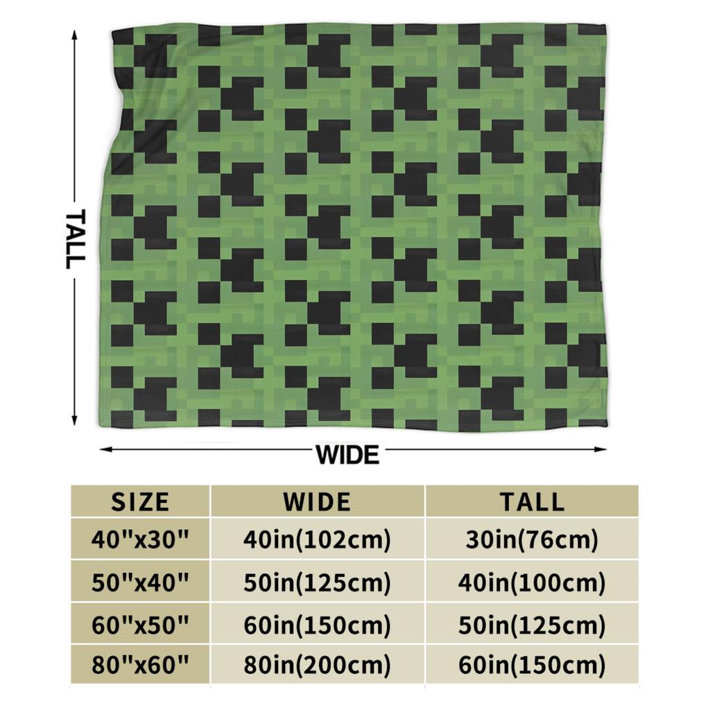 Creeper Big Face Videogame  Blanket Game Flannel Funny Warm Throw Blankets for Bedding Lounge Spring Autumn