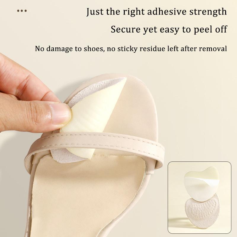 4pcs Sandals Anti-slip Forefoot Pads Stickers Thickened Suede Forefoot Half Inserts High Heel Pain Relief Toe Cushion Foot Care