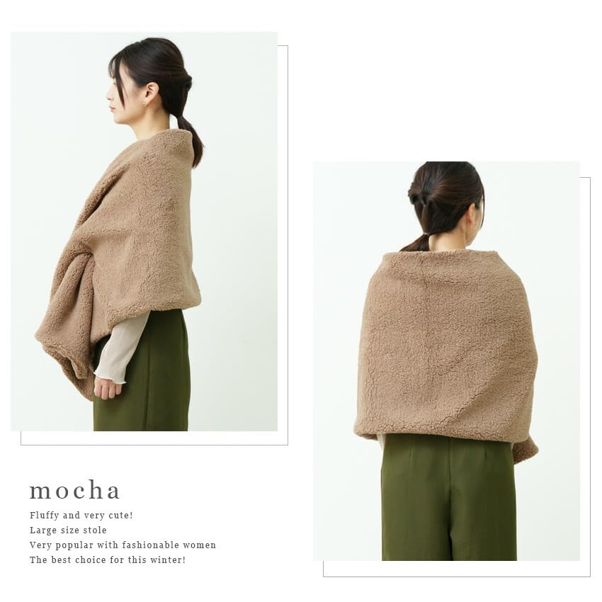 Prime la Faux Fur Neck Fluffy and Perfect for Fall and Perfect for Cold Stylish or Gift Idea Women's Warmer, Warm, Winter, Weather, Gift, (Mocha)