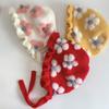 Autumn Winter Knit Hats for 1 - 2 Year - old Kids and Girls Soft Princess - style Pom - pom Beanies for Babies Flower