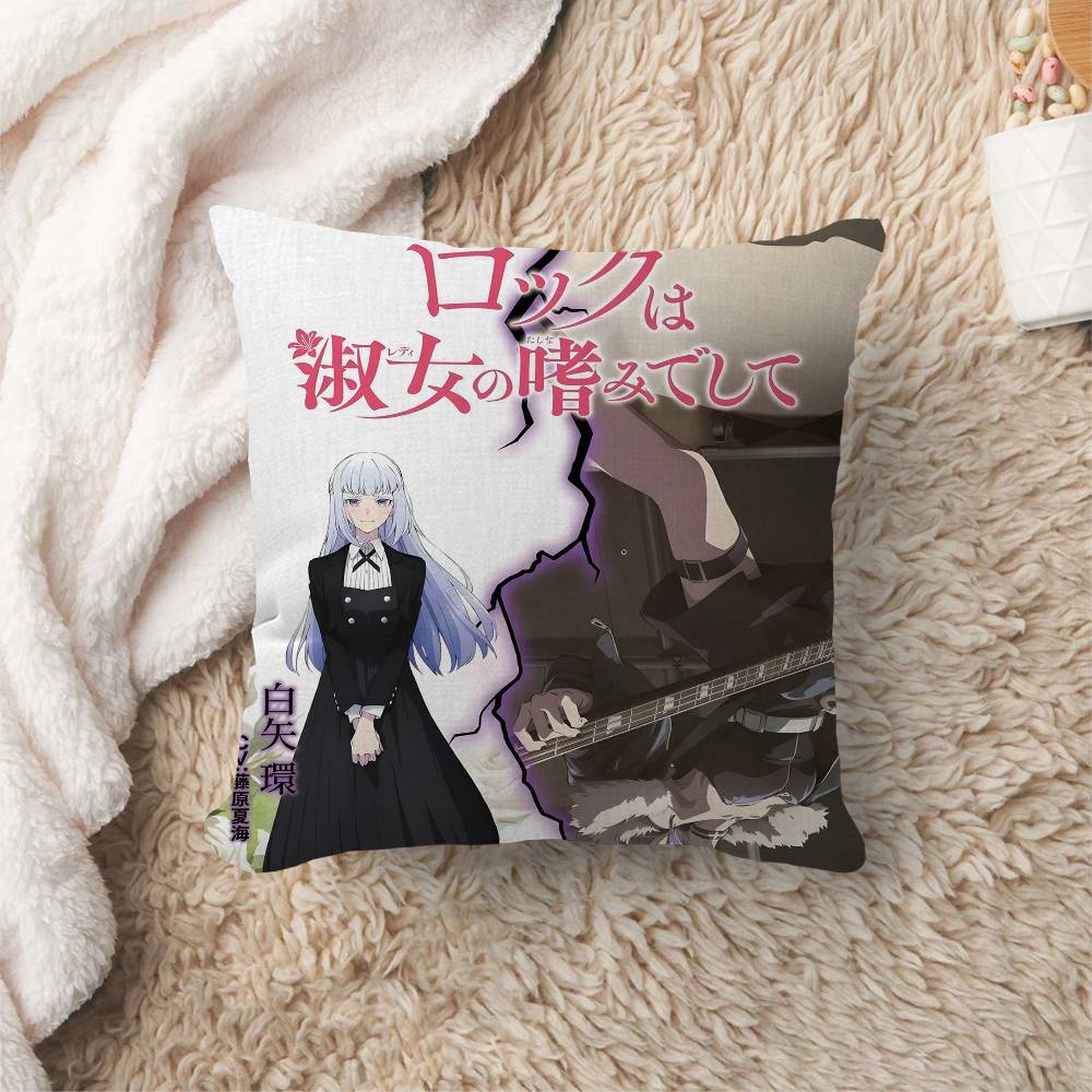 Anime Rock Is A Ladys Modesty Cushion Cover Pillowcase Upholstery Sofa Throw Pillow Home Decor Pillowcas