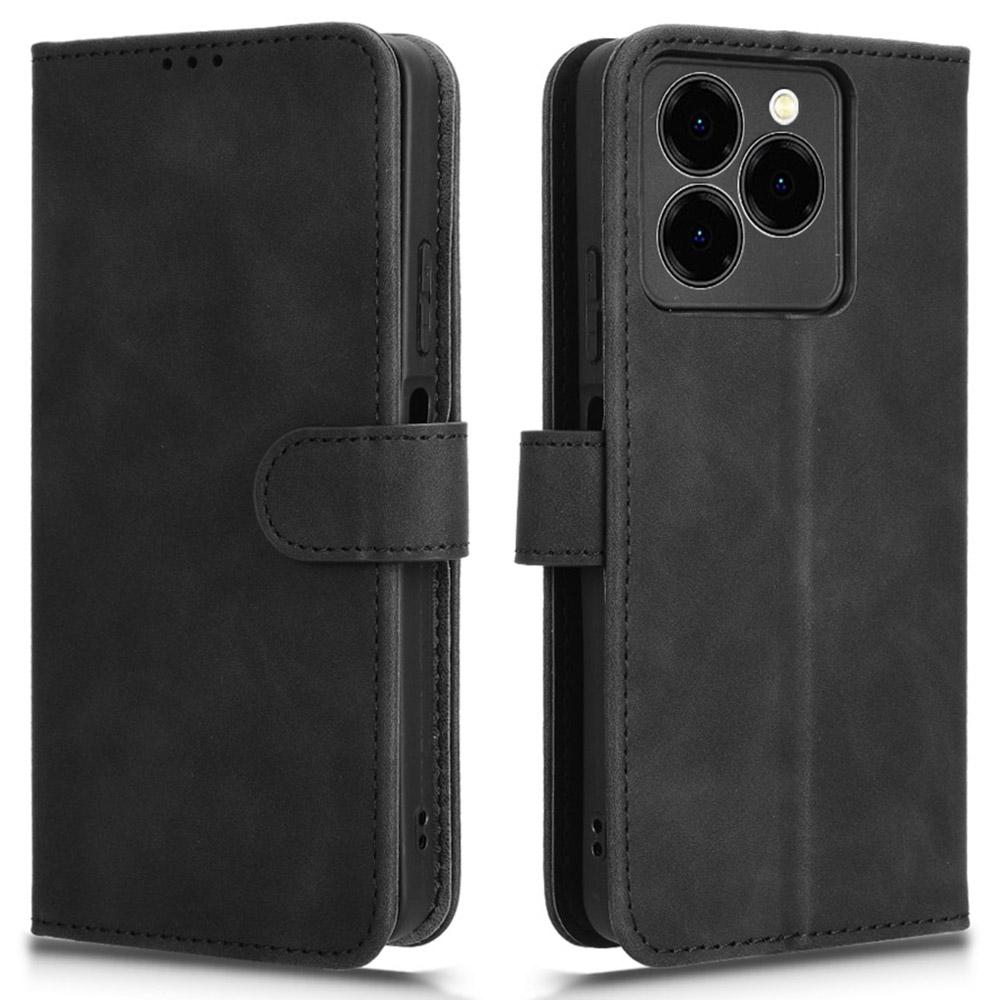 

Для Ulefone Note 20 Pro Шкіряний Чохол з Текстурою Шкіри Протиударний Чохол-Гаманець Книжка Black