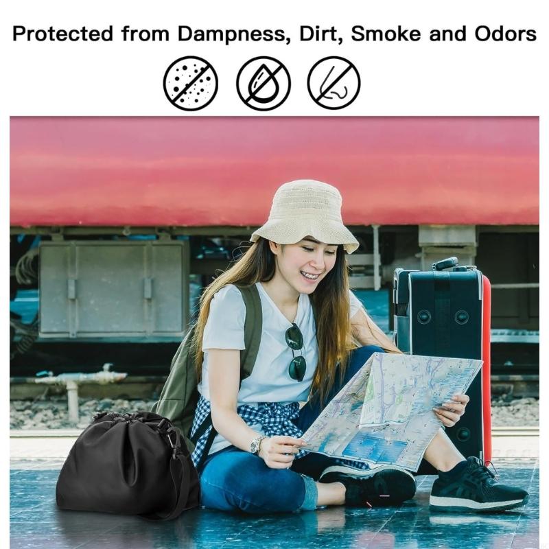 Portable Travel Pillow Storage Bag Drawstring Design Fit Most Carrying Luggage HX6C
