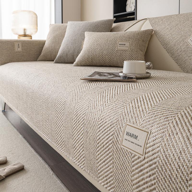 

Однотонный хлопковый льняной чехол для дивана, простой, нескользящий, пылезащитный, для гостиной, декоративный диван, подушка для спинки, подлокотника, защитное полотенце 90x70cm хаки