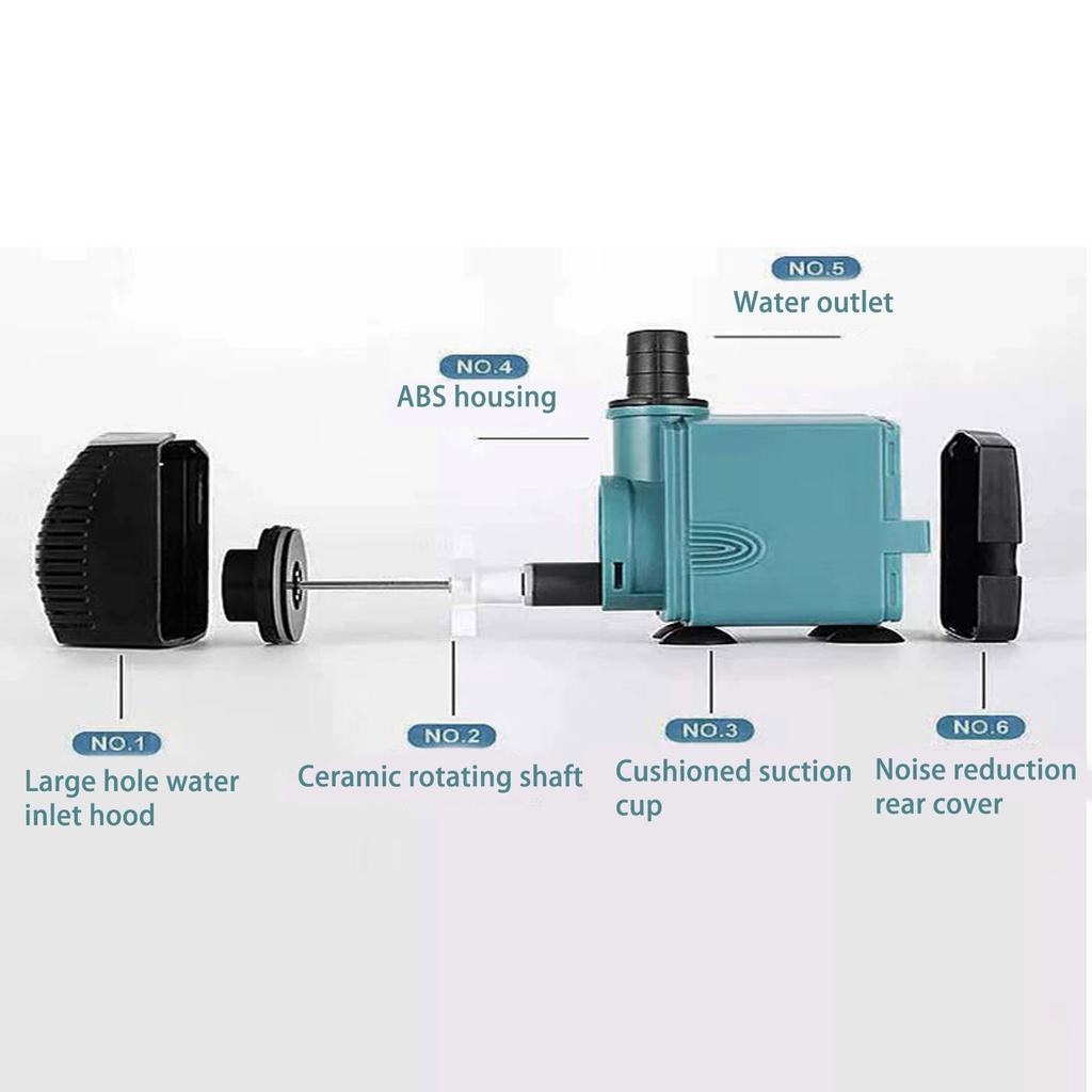 2500L/H Submersible Pump 50W Frequency Conversion Side Suction Submersible Water Pump for Aquarium EU Plug 220‑240V 60Hz