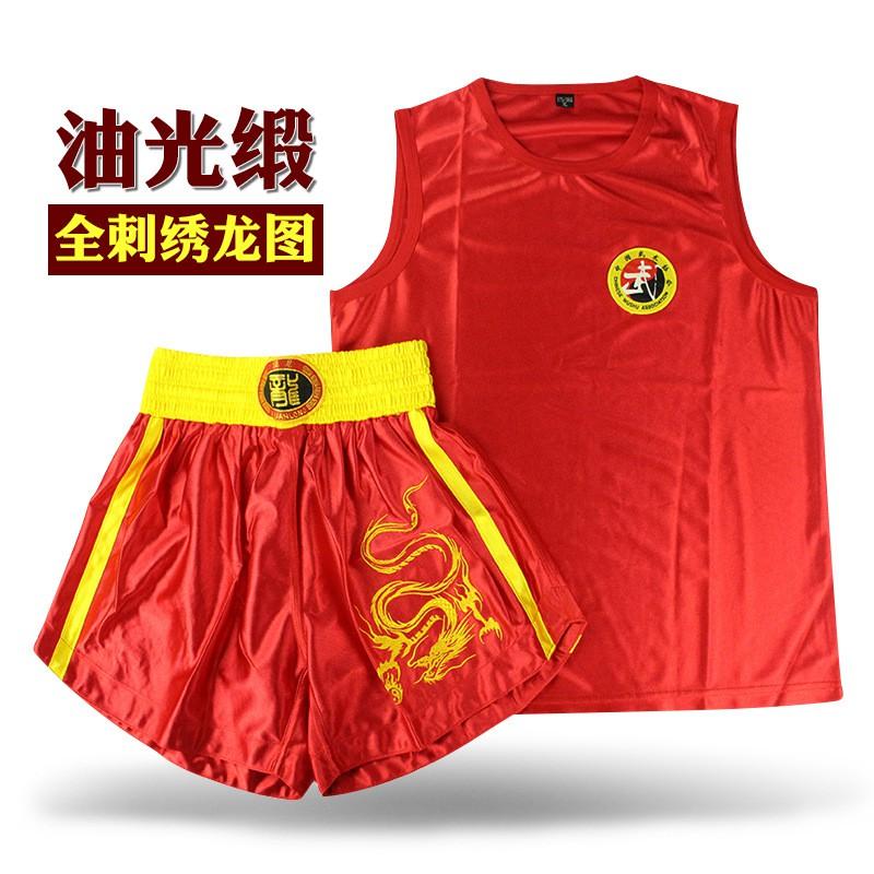 Martial Arts Uniform Set Sanda Muay Thai Boxing Training Lightweight Acrylic Fabric Unisex Short Pants