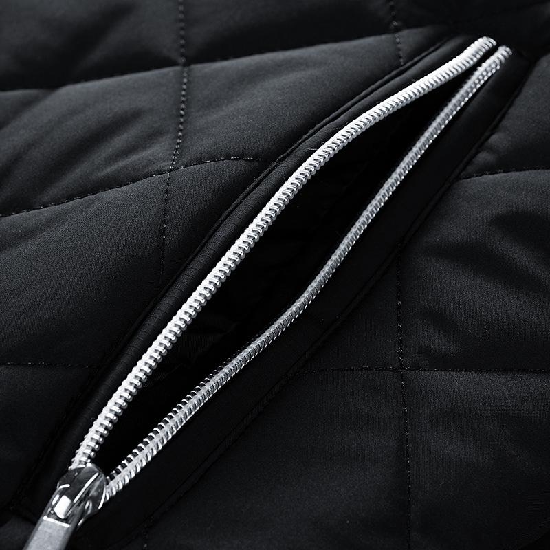 Warmer karierter Baumwollmantel für Herren mit Stehkragen – lässige, winddichte und modische Samtjacke