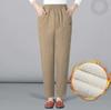 Women's Winter Warm Loose Casual Pants Large Size Lace-up Pants Thickened Solid Color Pants