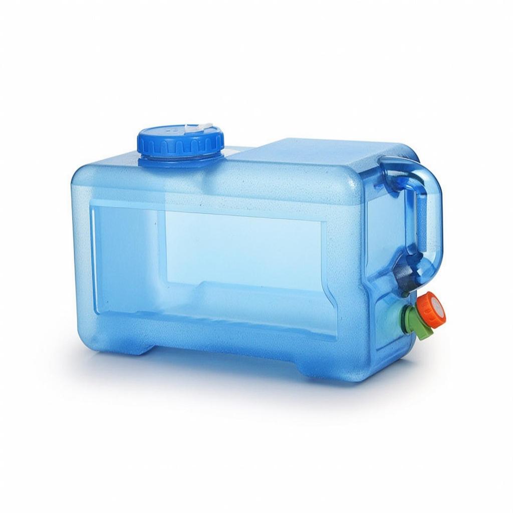 Water Container with Spigot Rectangular Faucet Easy to Carry for Campers,