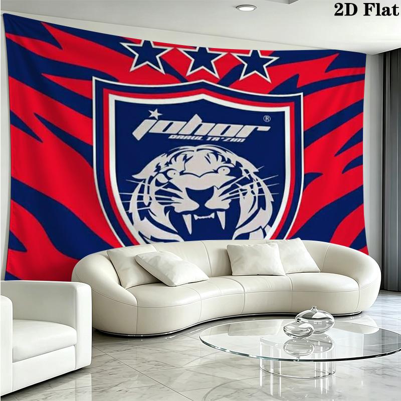 Johor Darul Ta'zim FC Wall Tapestry Aesthetic Wall Hanging Printed Fabric Blanket Decorative Tapestries for Bedroom Living Room Home Decor