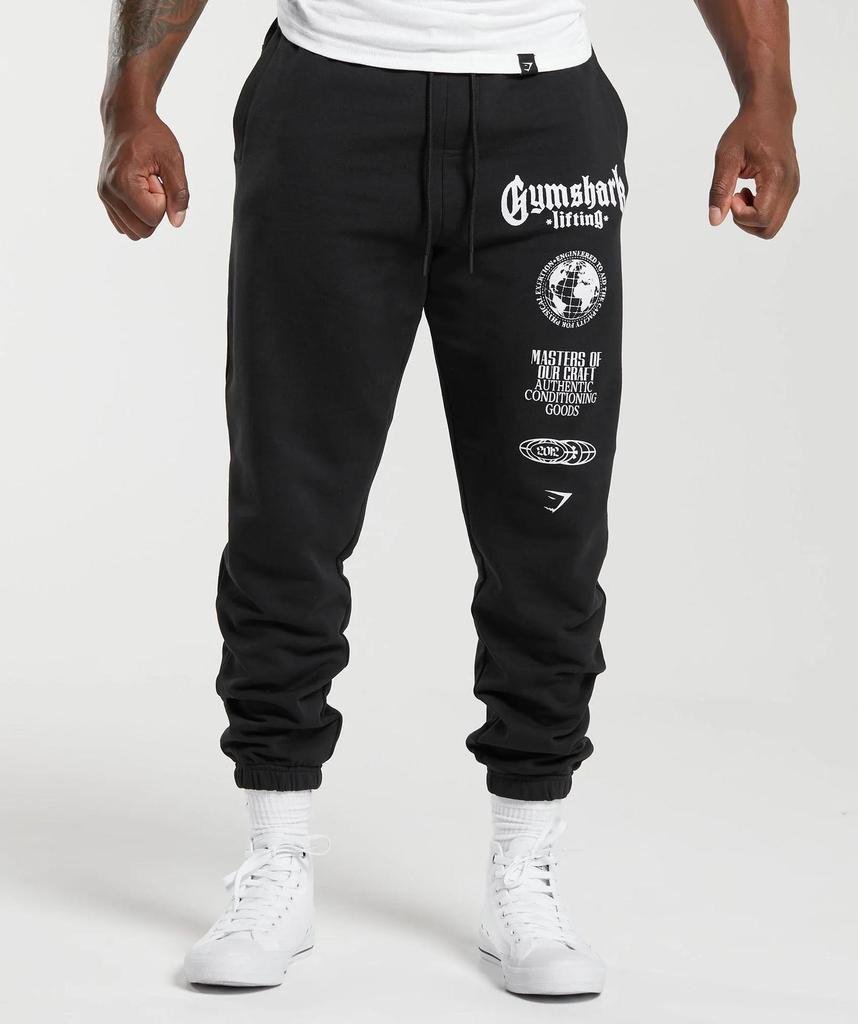 Men's American Style Shark Fitness Joggers - Outdoor Sports, Casual, Cotton, Loose Fit, Plus Size