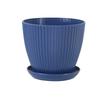 Yingtang Simple Thickened Vertical Stripe Flower Pot with Tray