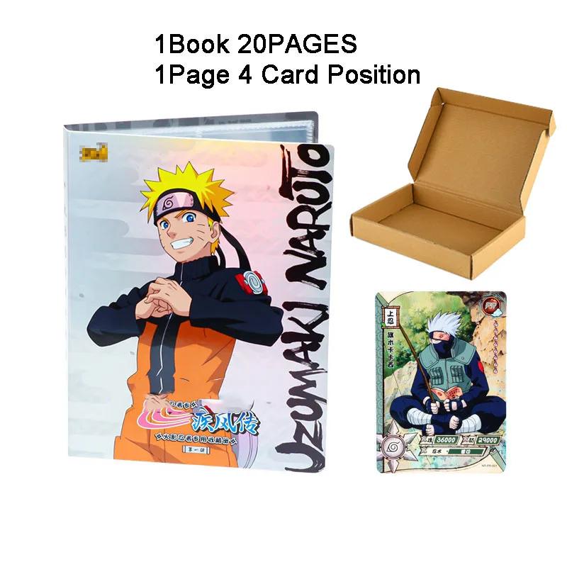 80/160PCS Album Naruto Karten Halter Buch Buchstaben Papier Spiele Kinder Anime Charakter Sammlung Geschenk für Kinder spielkarte Spielzeug