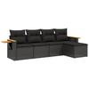 VidaXL Salon de Jardin avec Coussins 5 pcs, Canapés de Terrasse, Ensemble de Meubles de Patio, Mobilier d'Extérieur, Noir 3259157