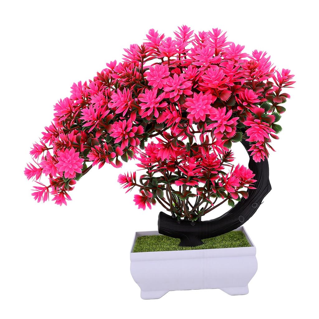 Artificial Bonsai Tree with Pot Small Desktop Faux Plant Easy Maintenance Ornament Decoration for Home Office Shelf