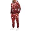 Men's Casual Christmas Print Hoodie and Straight-Leg Sweatpants Two-Piece Set for Holiday Celebration