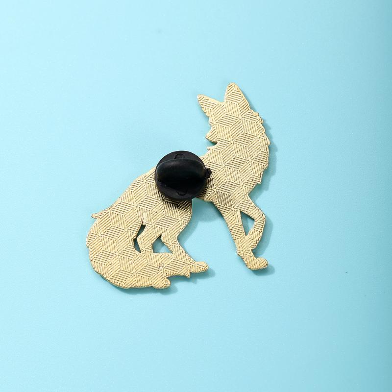 Cartoon-Fuchs-Anstecker Emaille Niedlicher Fuchs Tier Metall-Anstecker Für Kleidung Rucksack Revers-Abzeichen Brosche Geschenke für Freunde
