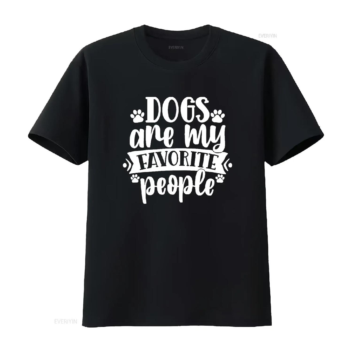 Dogs Are My Favorite People T Shirt vintage Washed Soft Versatile Stylish Slightly fashion Unisex streetwear Casual homme S