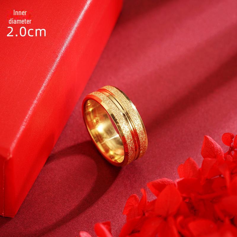 Vietnamese Gold Matte Starry Sky Ring - Double Beveled Design