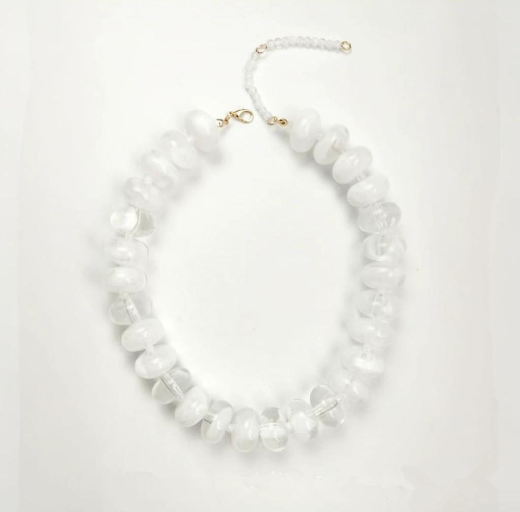 Collana Casual alla Moda con Perline in Resina Dopamina Charms Gioielli Chunky Adatta per Donne Uso Quotidiano Vacanze